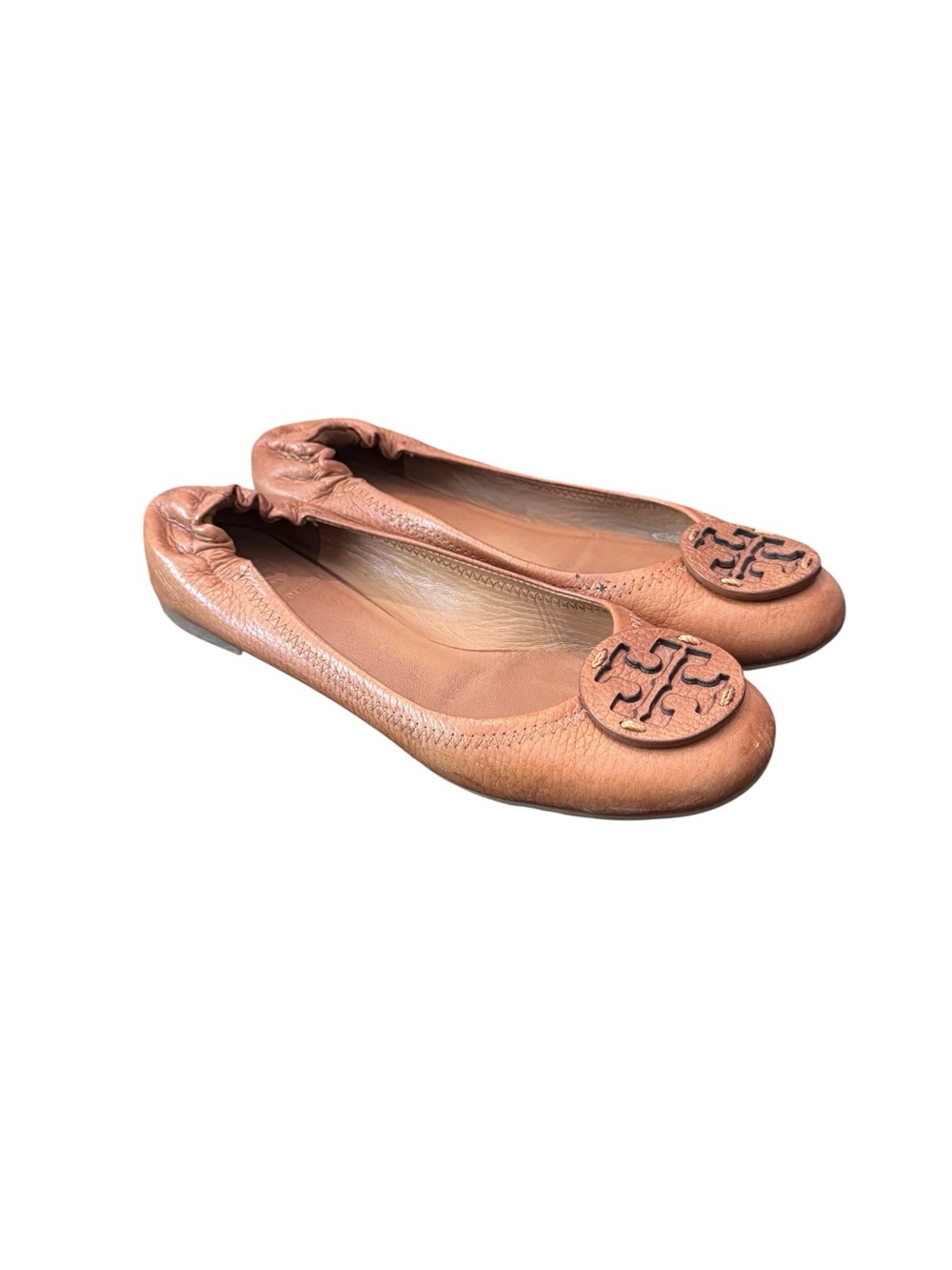 Tory Burch Minnie Ballet Flats Brown Leather - Picture 1 of 7